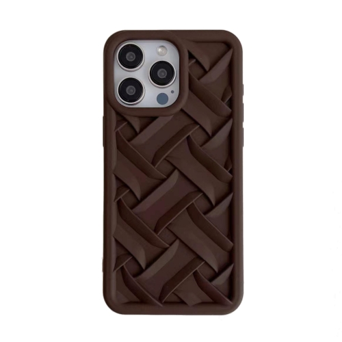 

For iPhone 14 Pro Max 3D Weave TPU Phone Case(Dark Brown)