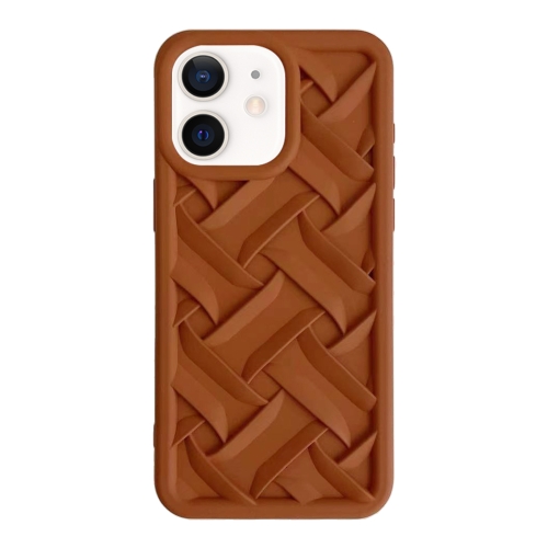 

For iPhone 12 3D Weave TPU Phone Case(Caramel)