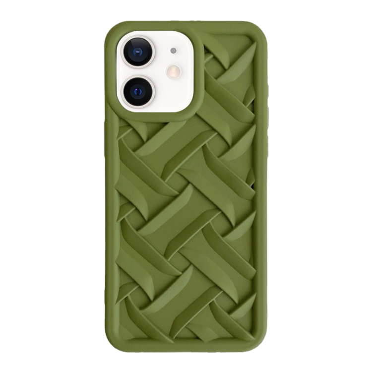 

For iPhone 12 3D Weave TPU Phone Case(Green)
