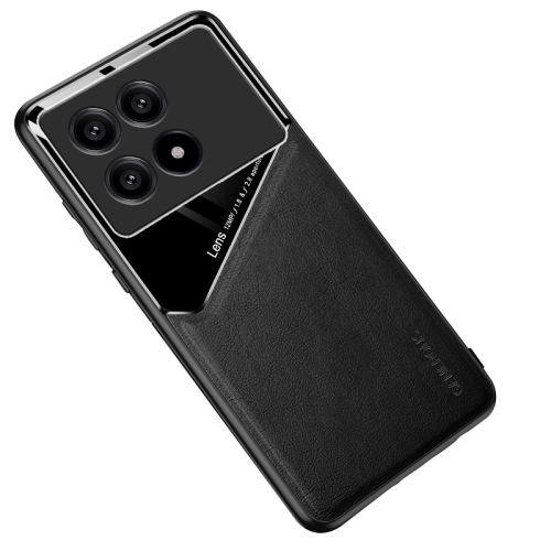 

For Xiaomi Redmi K70 All-inclusive Leather Organic Glass Phone Case with Metal Iron Sheet(Black)