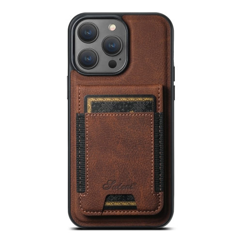 

For iPhone 15 Pro Max Suteni H17 Litchi Texture Leather MagSafe Detachable Wallet Phone Case(Brown)