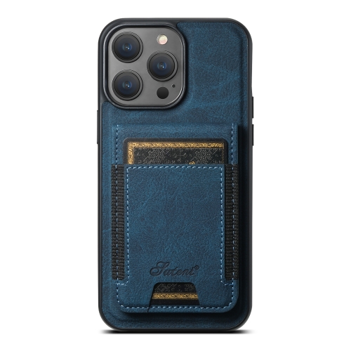 

For iPhone 15 Pro Max Suteni H17 Litchi Texture Leather MagSafe Detachable Wallet Phone Case(Blue)