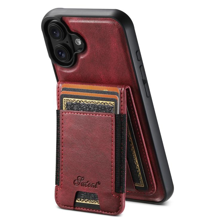 

For iPhone 17 Suteni H17 Oil Eax Leather MagSafe Detachable Wallet Phone Case(Red)