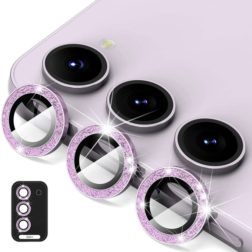 

For Samsung Galaxy S24+ 5G ENKAY Hat-Prince 9H Rear Camera Lens Glitter Aluminium Alloy Tempered Glass Film(Purple)