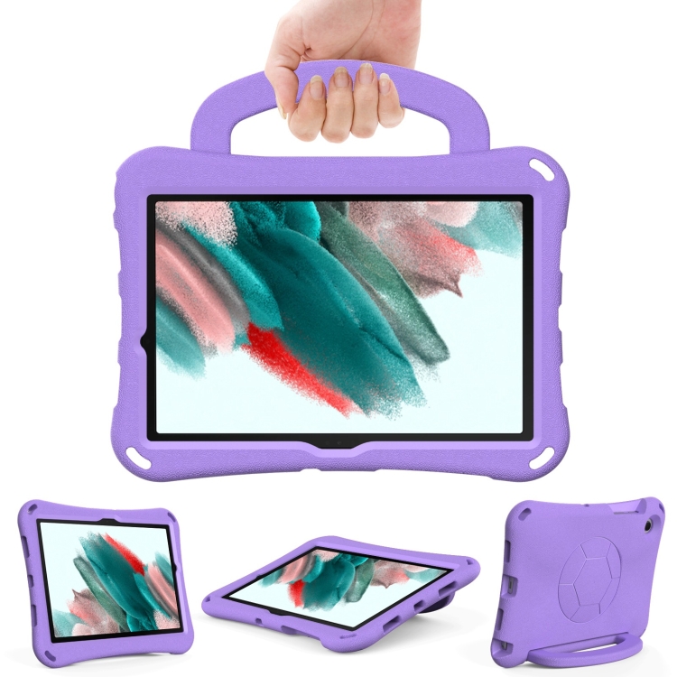 

For Samsung Galaxy Tab A8 10.5 2021 Handle Football Shaped EVA Shockproof Tablet Case(Light Purple)