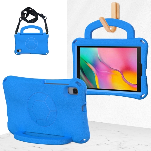 

For Samsung Galaxy Tab A 8.0 T290/T295 Handle Football Shaped EVA Shockproof Tablet Case(Blue)