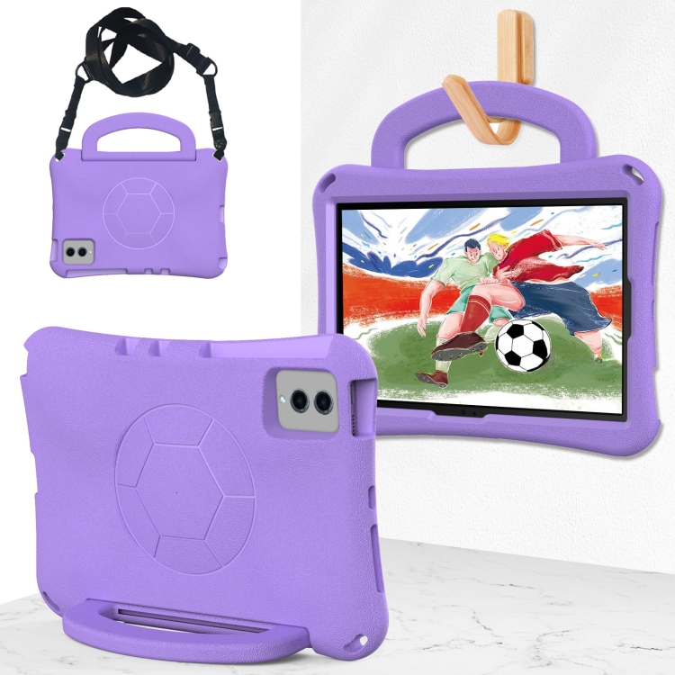 

For Samsung Galaxy Tab S8 11 X700N 2022 Handle Football Shaped EVA Shockproof Tablet Case(Light Purple)