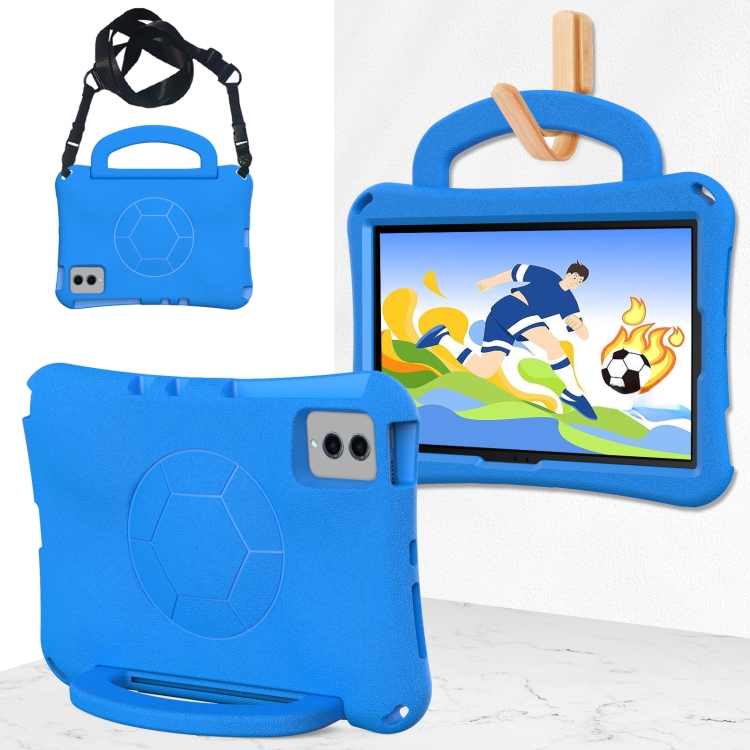 

For Samsung Galaxy Tab S9 FE 11 X510 2023 Handle Football Shaped EVA Shockproof Tablet Case(Blue)