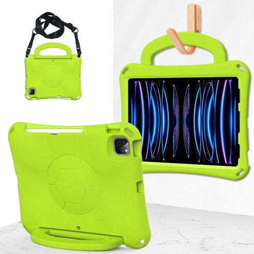 For iPad Pro 11 2018/2020/2021/2022 Handle Football Shaped EVA Shockproof Tablet Case(Grass Green) grass cutter lawn mower accessories double shoulder strap harness for lawn mowers with comfortable shoulder pad protection