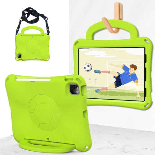 

For iPad Air 11 2024 Handle Football Shaped EVA Shockproof Tablet Case(Grass Green)