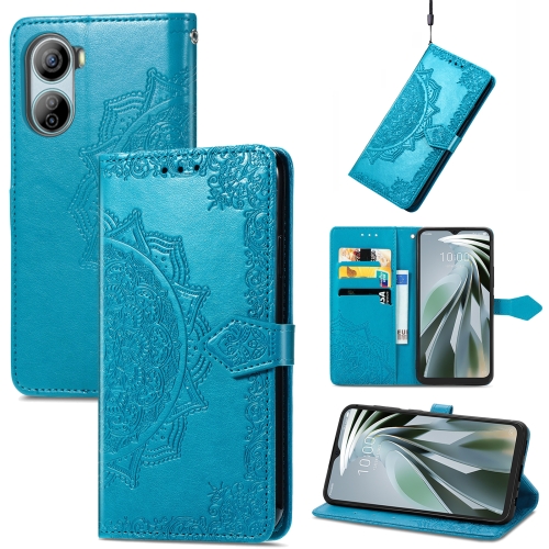 

For ZTE Libero 5G IV Mandala Flower Embossed Leather Phone Case(Blue)