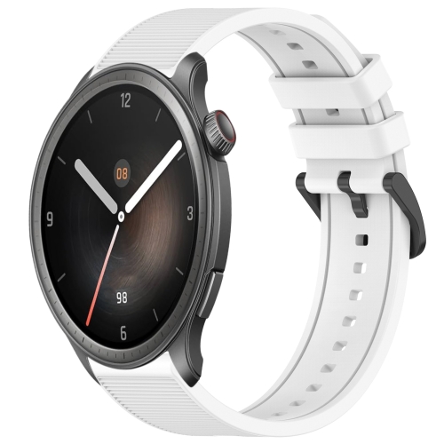 

For Amazfit Balance 22mm Textured Silicone Solid Color Watch Band(White)
