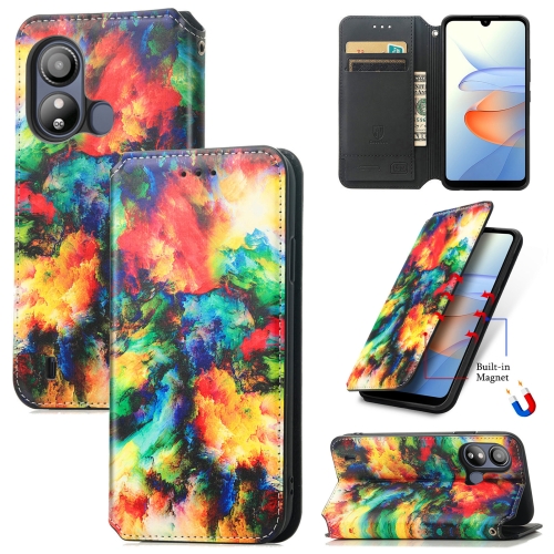 

For ZTE Blade L220 CaseNeo Colorful Magnetic Leather Phone Case(Colorful Cloud)