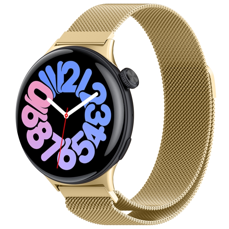 

For vivo Watch 3 Milan Magnetic Steel Mesh Watch Band(Gold)