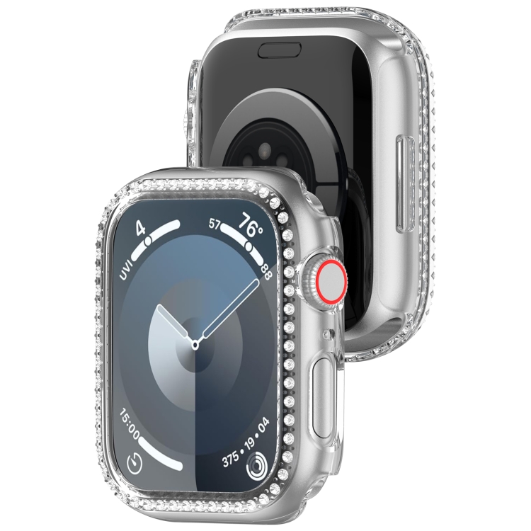 

For Apple Watch SE 2023 44mm Diamond Hollow PC Watch Case(Transparent)