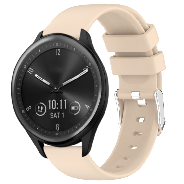 For Garmin Vivomove Sport 20mm Smooth Solid Color Silicone Watch