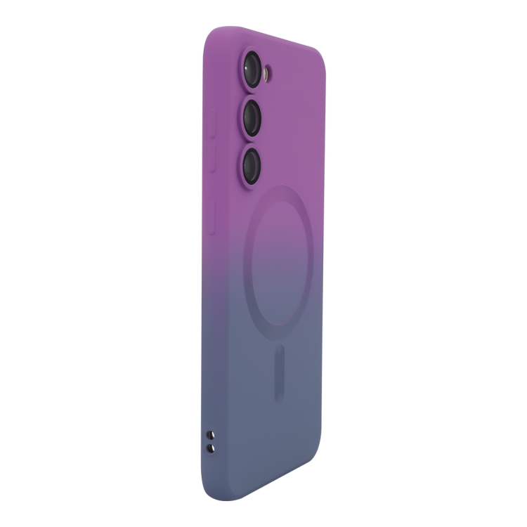 

For Samsung Galaxy S25+ 5G ENKAY Hat-Prince MagSafe Rainbow Gradient Silicone Phone Case with Lens Film(Purple Blue)
