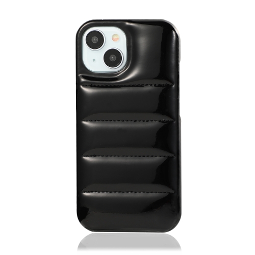 

For iPhone 14 Laser Aurora Down Jacket All-inclusive Phone Case(Black)