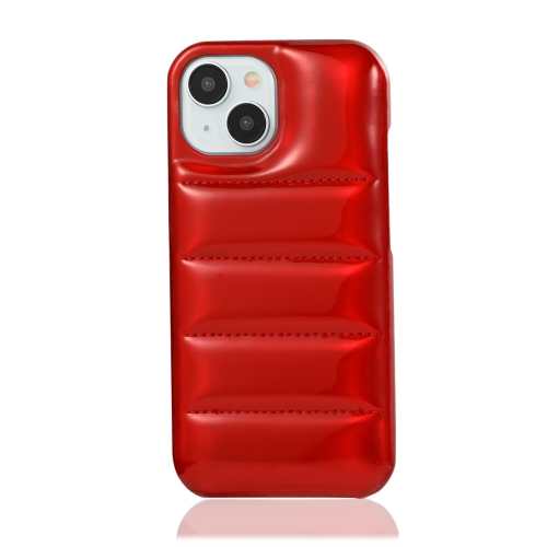 

For iPhone 14 Laser Aurora Down Jacket All-inclusive Phone Case(Red)