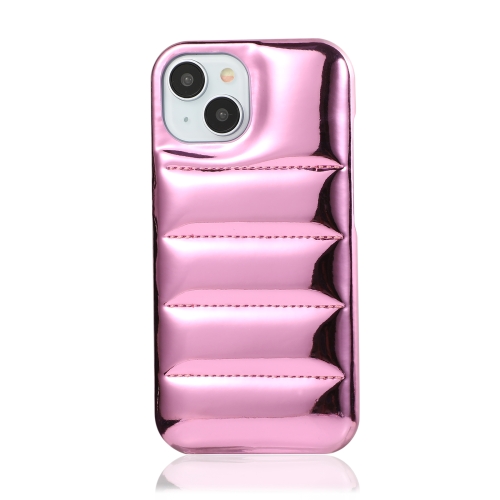 

For iPhone 13 Laser Aurora Down Jacket All-inclusive Phone Case(Pink)