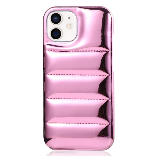 

For iPhone 11 Laser Aurora Down Jacket All-inclusive Phone Case(Pink)