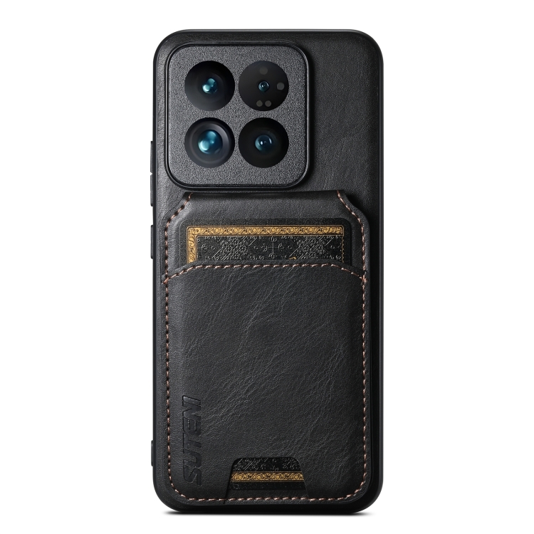 

For Xiaomi 14 Suteni H02 Leather Wallet Stand Back Phone Case(Black)