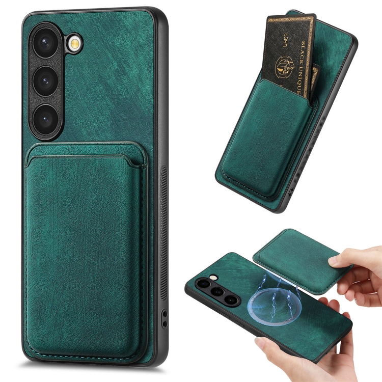 

For Samsung Galaxy S23 5G Retro Leather Card Bag Magnetic Phone Case(Green)