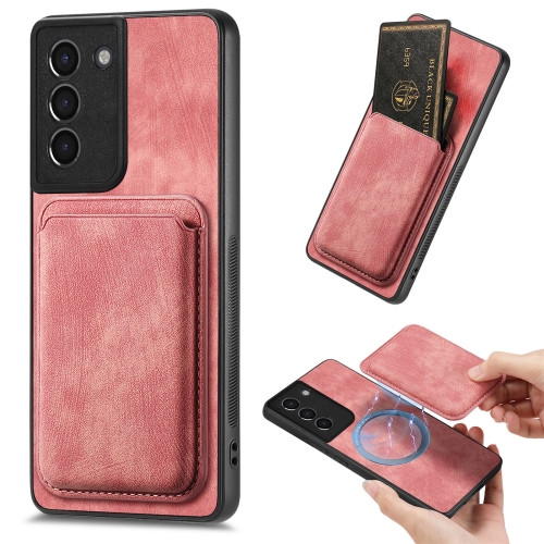 

For Samsung Galaxy S21 5G Retro Leather Card Bag Magnetic Phone Case(Pink)