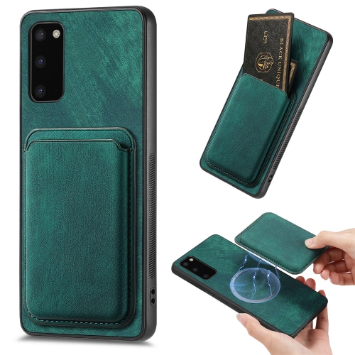 

For Samsung Galaxy S20 Retro Leather Card Bag Magnetic Phone Case(Green)