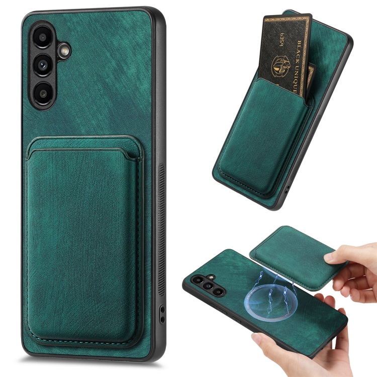 

For Samsung Galaxy A54 5G Retro Leather Card Bag Magnetic Phone Case(Green)