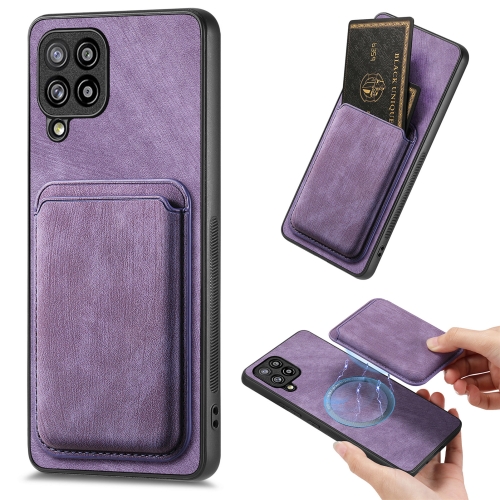 

For Samsung Galaxy A42 5G Retro Leather Card Bag Magnetic Phone Case(Purple)