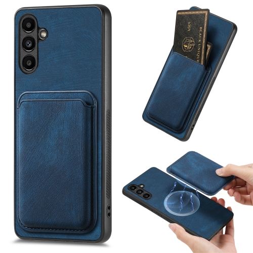 

For Samsung Galaxy A13 5G Retro Leather Card Bag Magnetic Phone Case(Blue)