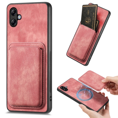 

For Samsung Galaxy A04e Retro Leather Card Bag Magnetic Phone Case(Pink)