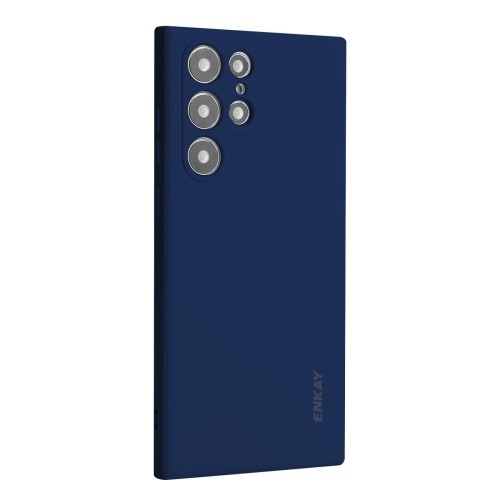 

For Samsung Galaxy S24 Ultra 5G ENKAY Liquid Silicone Soft Shockproof Phone Case(Dark Blue)