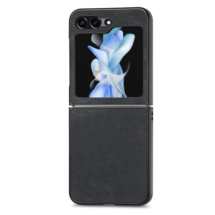 

For Samsung Galaxy Z Flip6 5G Retro Leather Shockproof Phone Case(Black)