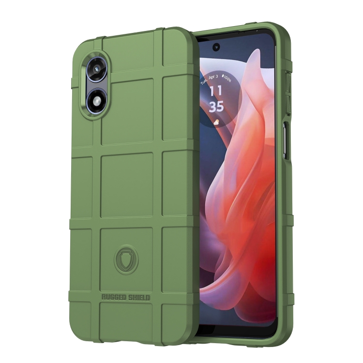 

For Motorola Moto G Play 2024 Full Coverage Shockproof TPU Phone Case(Army Green)