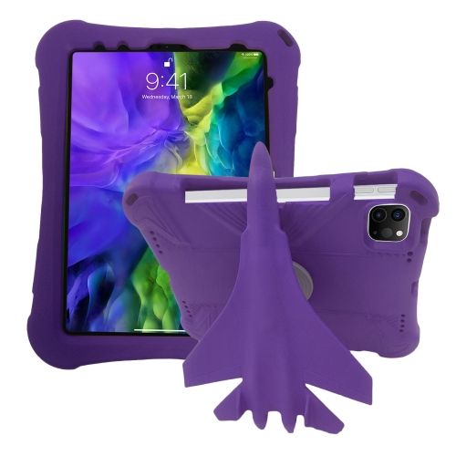 

For iPad Pro 11 2018/2020/2021/2022 360 Rotation Aircraft Holder EVA Shockproof Tablet Case(Purple)