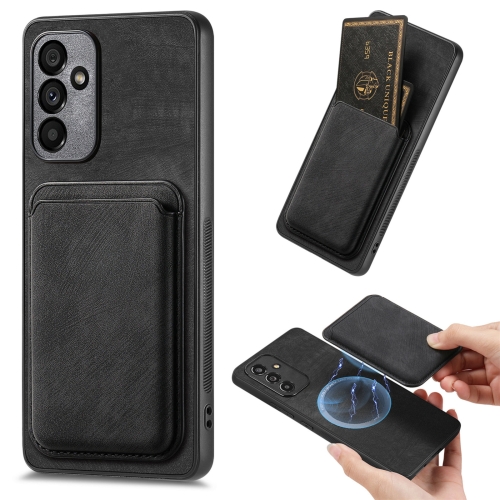 

For Samsung Galaxy A14 4G/5G Retro Leather Card Bag Magnetic Phone Case(Black)