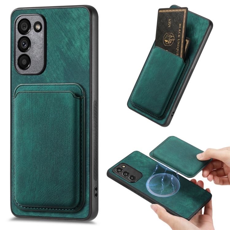 

For Samsung Galaxy A41 Retro Leather Card Bag Magnetic Phone Case(Green)