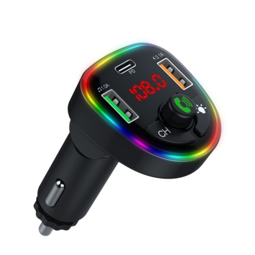 

P24 1 Type-C + 2 USB Car Charger Car Bluetooth Music Player Voltage Detection