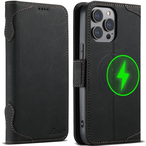 

For iPhone 14 Pro SUTENI J07 Multifunctional Horizontal Flip Magsafe Leather Phone Case(Black)