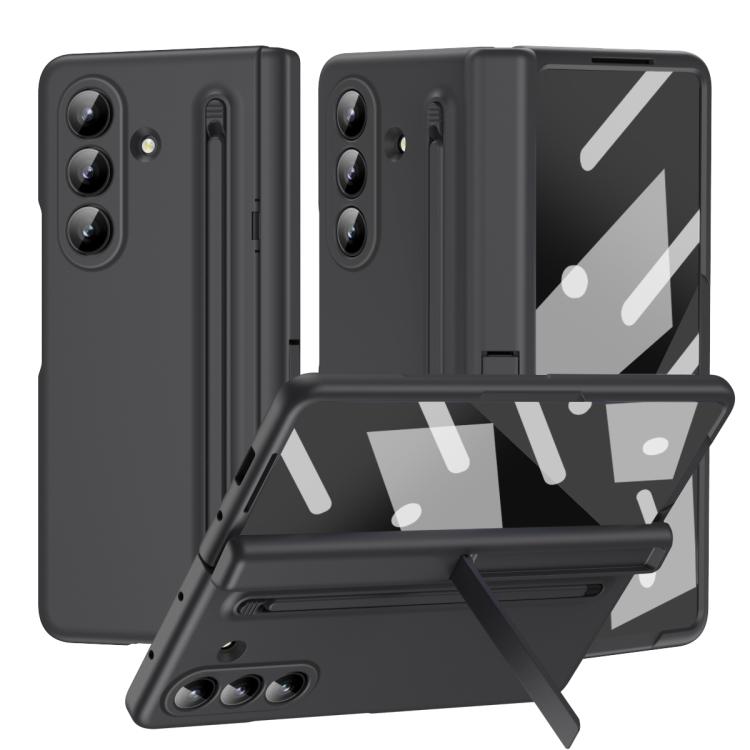 

For Galaxy Z Fold8 5G Long Chi Grain Leather Shockproof Phone Case, No Pen(Black)