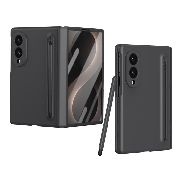 For Galaxy Z Fold8 5G Long Chi Grain Leather Shockproof Phone Case, No Pen(Black)