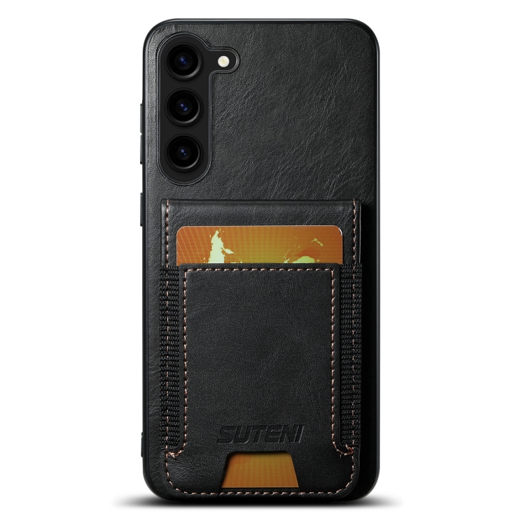 

For Samsung Galaxy S24+ 5G Suteni H03 Oil Wax Leather Wallet Stand Back Phone Case(Black)
