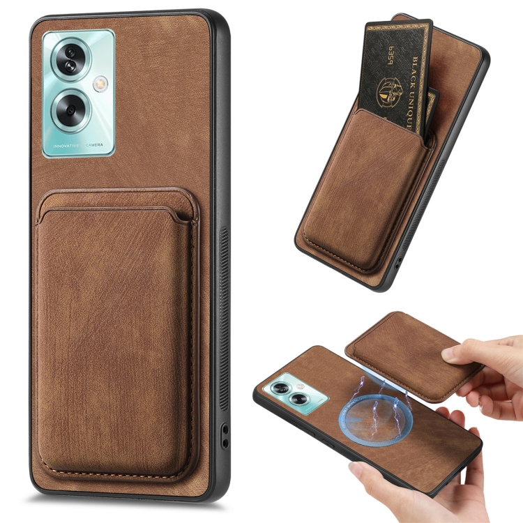 

For OPPO A79 5G Retro Leather Card Bag Magnetic Phone Case(Brown)