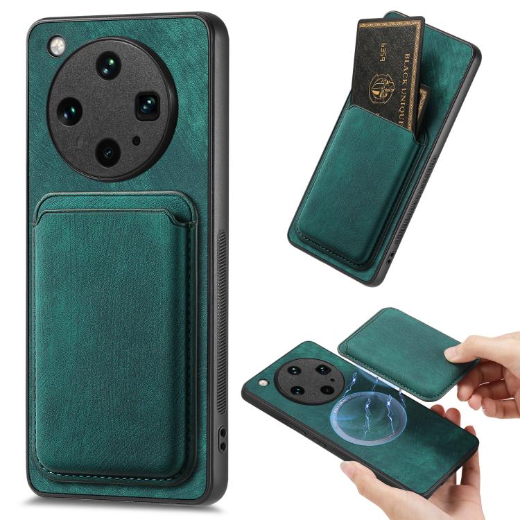 

For OPPO Find X8 Ultra Retro Leather Card Bag Magnetic Phone Case(Green)