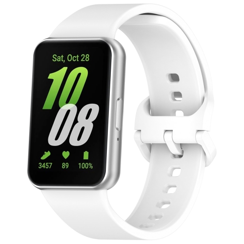 

For Samsung Galaxy Fit 3 SM-R390 Solid Color Buckle Silicone Watch Band(White)