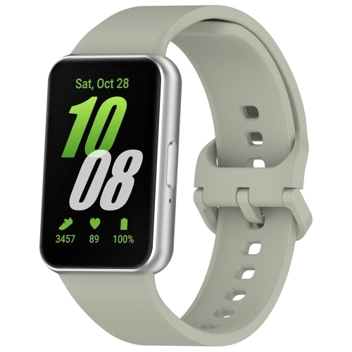 

For Samsung Galaxy Fit 3 SM-R390 Solid Color Buckle Silicone Watch Band(Gray Green)