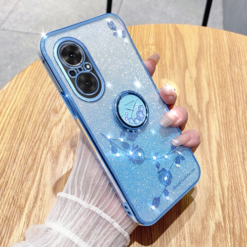 

For Realme C67 4G Gradient Glitter Immortal Flower Ring All-inclusive Phone Case(Bule)