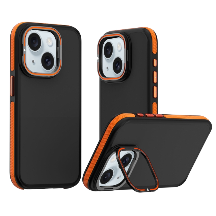 

For iPhone 15 Dual-Color Shockproof TPU Phone Case(Orange)